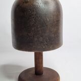Old solid wood hat shape on foot, 1900