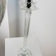 Grand porte-bougie vintage en verre de Murano avec tête de fleur - Verre transparent strié, Italie des années 1930