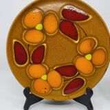 St Clément plates in French slip, orange and red decor Vintage