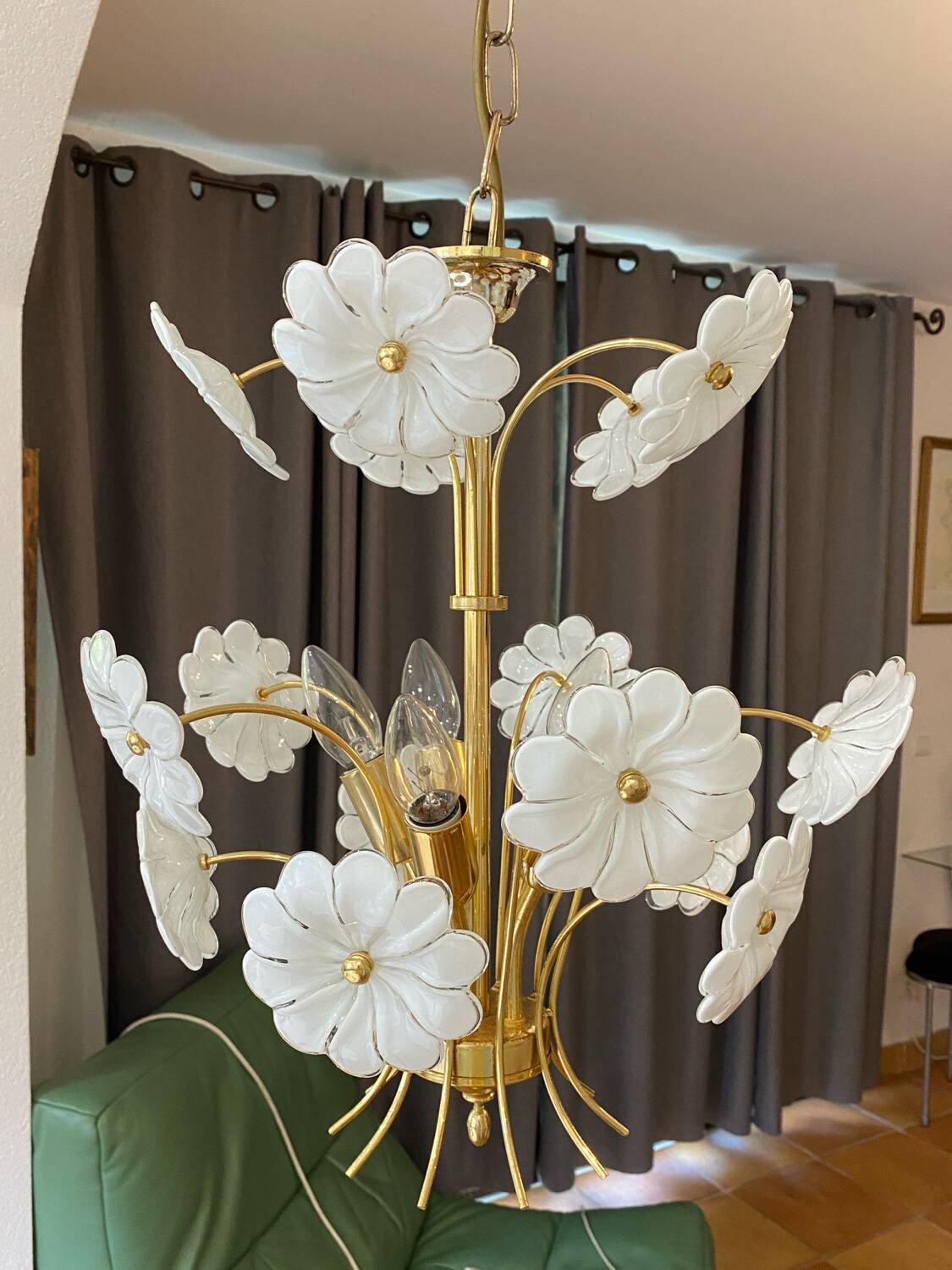 Murano glass flower chandelier, 1970s