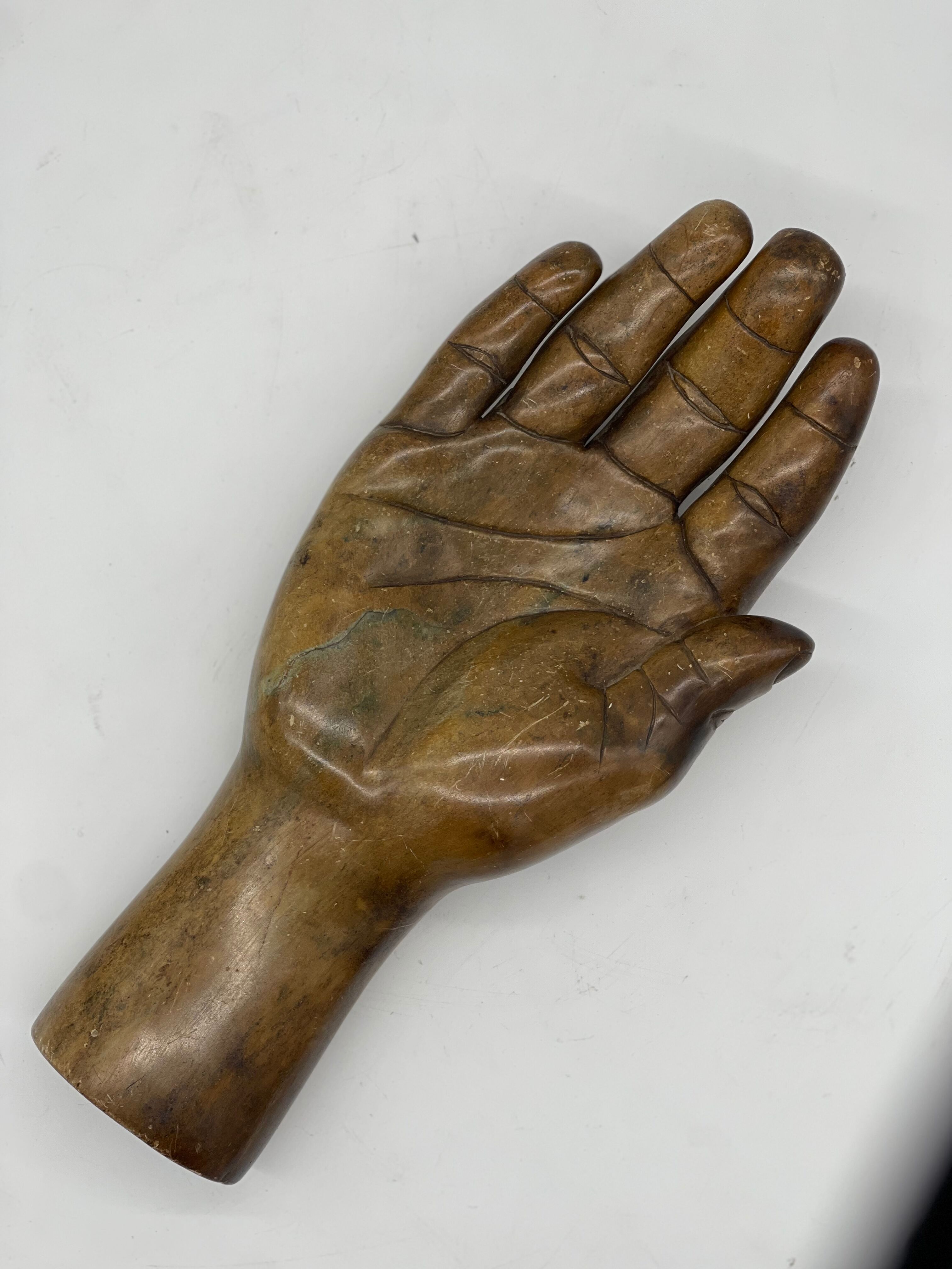 Large sculpture hand / empty pocket plaster 1960 jean Jacques Goma Vibreville
