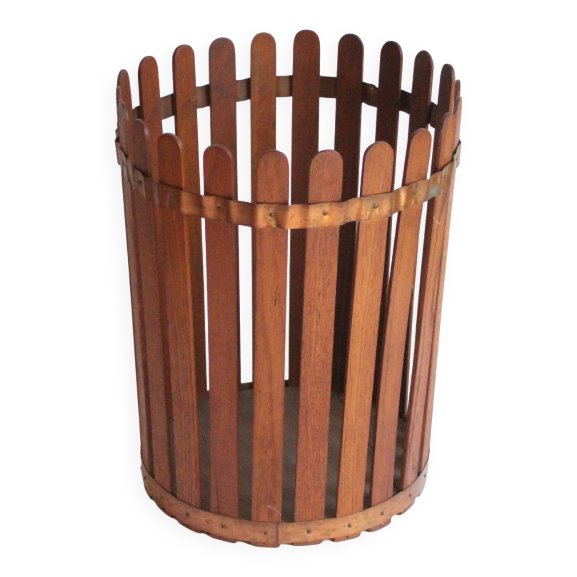 Mid century modern wooden paper bin, 1950s