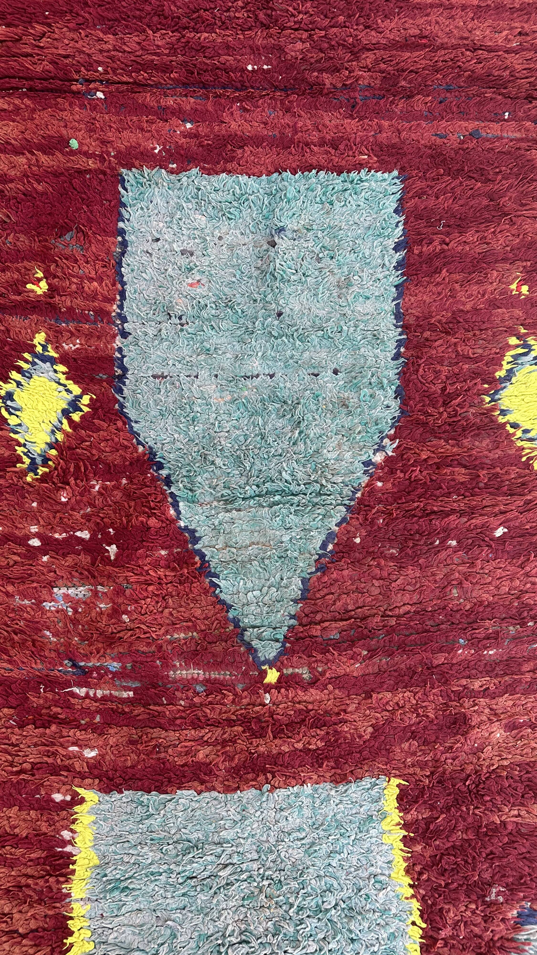 Red Boujad Moroccan rug - 110 x 323 cm