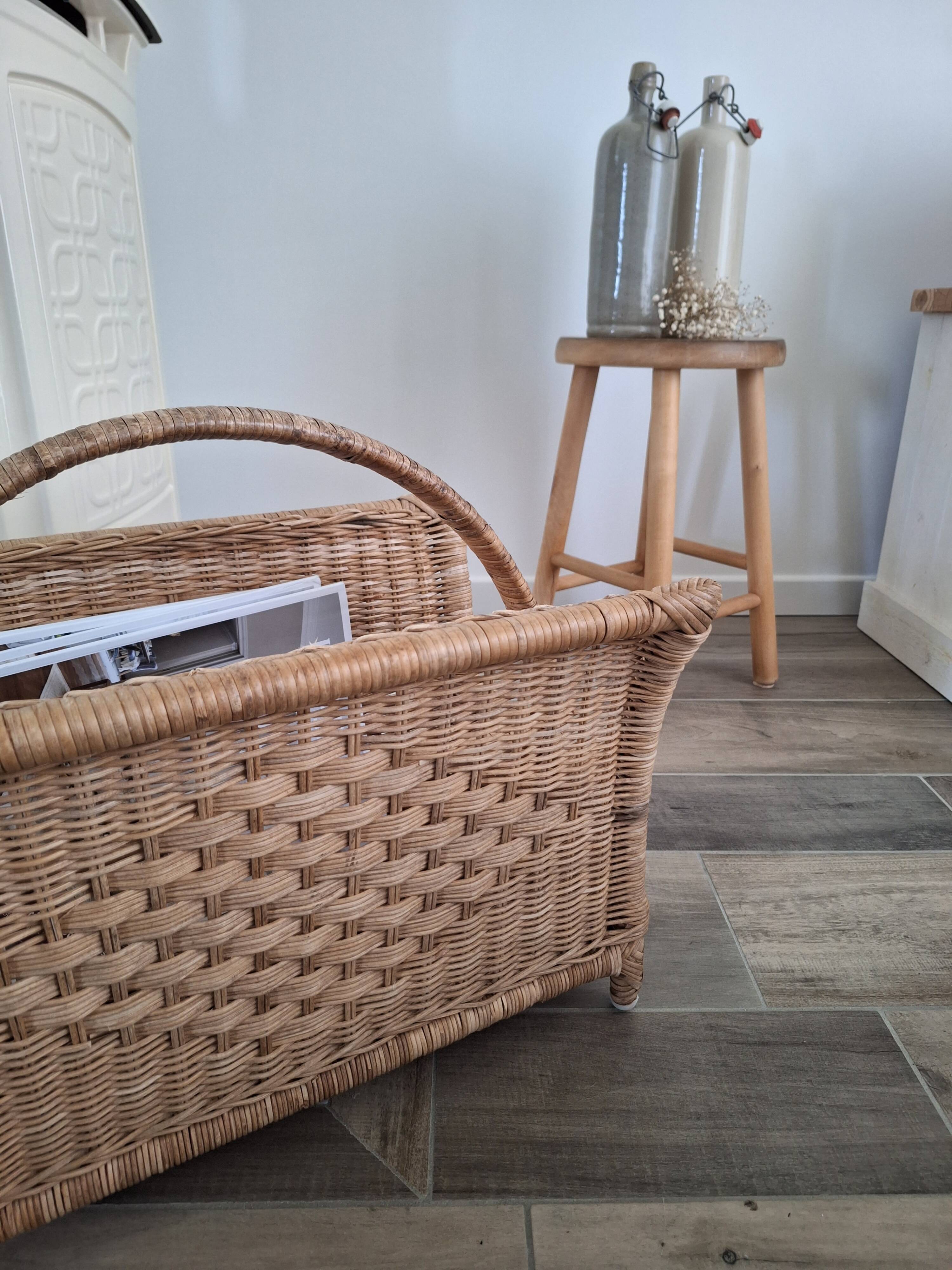 Rattan magazine holder