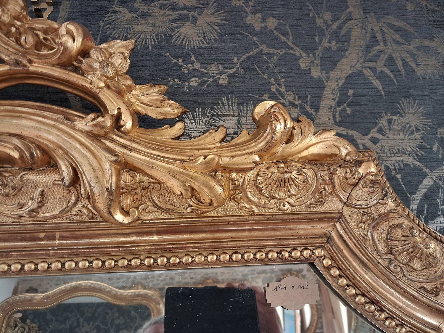 19th century mirror inspired by Louis XV style, 181 x 115