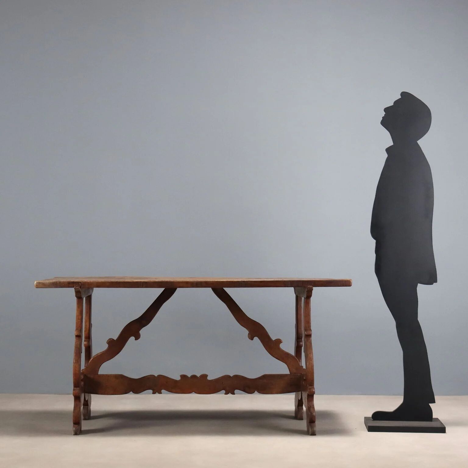 Old refectory table in walnut, Italy, 20th century