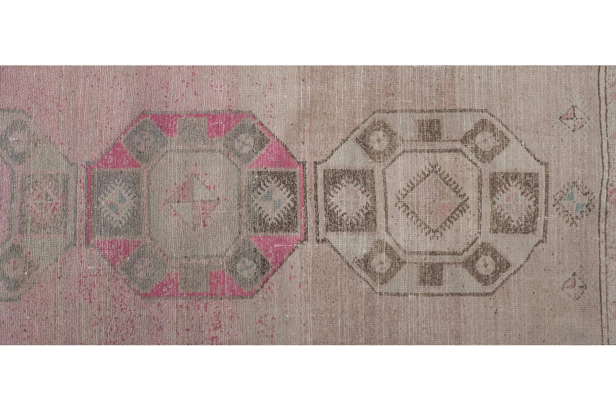 Vintage Turkish hallway rug 76x735 cm