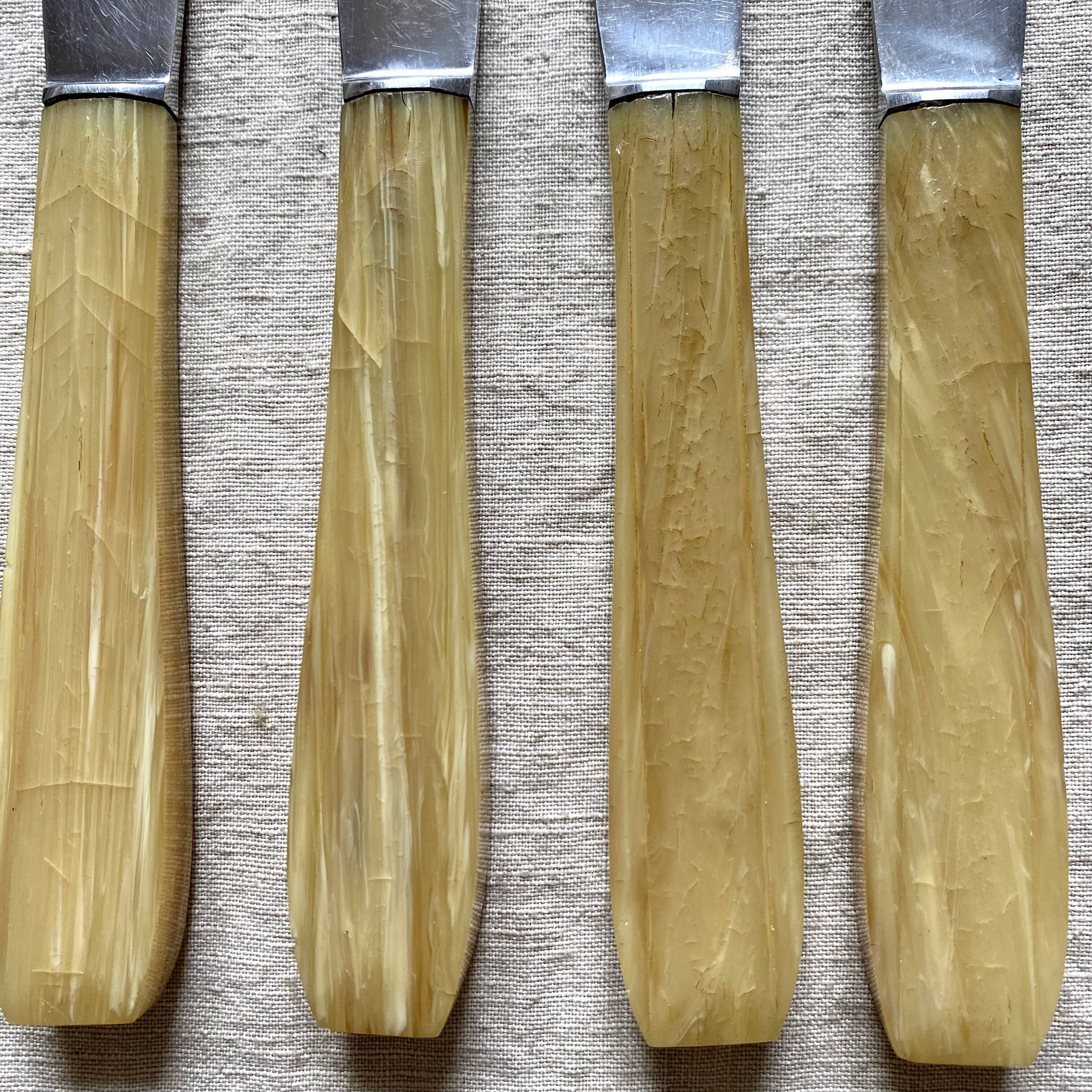 Couteaux en inox et résine vintage