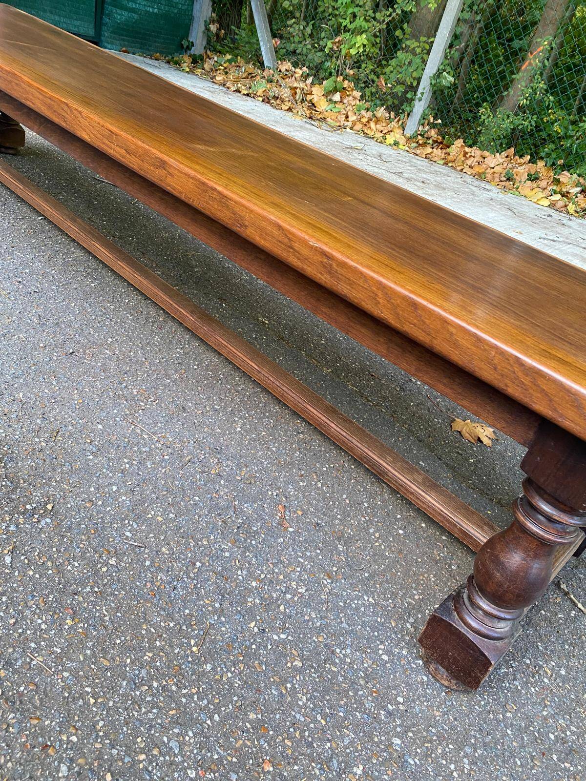 Vintage 19th-century farmhouse bench in solid wood, 250cm