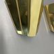 Rare set of 2 cubic solid brass wall light sconces by egoluce, italy 1980s
