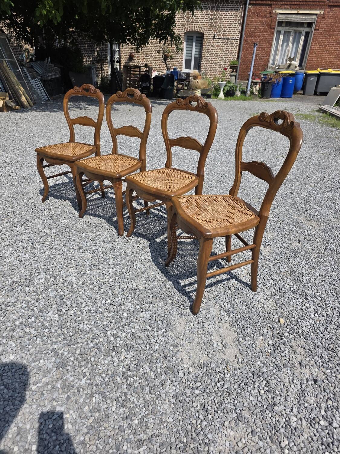 4 chaises style Louis XV en merisier