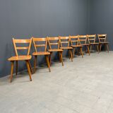 Set of eight german stick chairs from the 1950