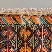 Vintage Turkish Mini Kilim 91x47 cm Wool Small Kelim Runner, shabby Chic