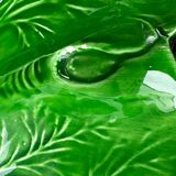 Green Ceramic Hors d'Oeuvres Dish in Leaf Shape, Art Deco Period