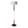 Vintage floor lamp in teak and brass with a cream shade.