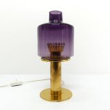 Lampe scandinave Hans-Agne Jakobsson laiton et verre violet B 102