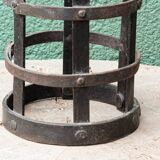 Riveted wrought iron cage suspension