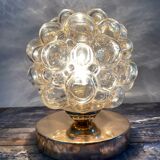 Amber bubble globe table lamp
