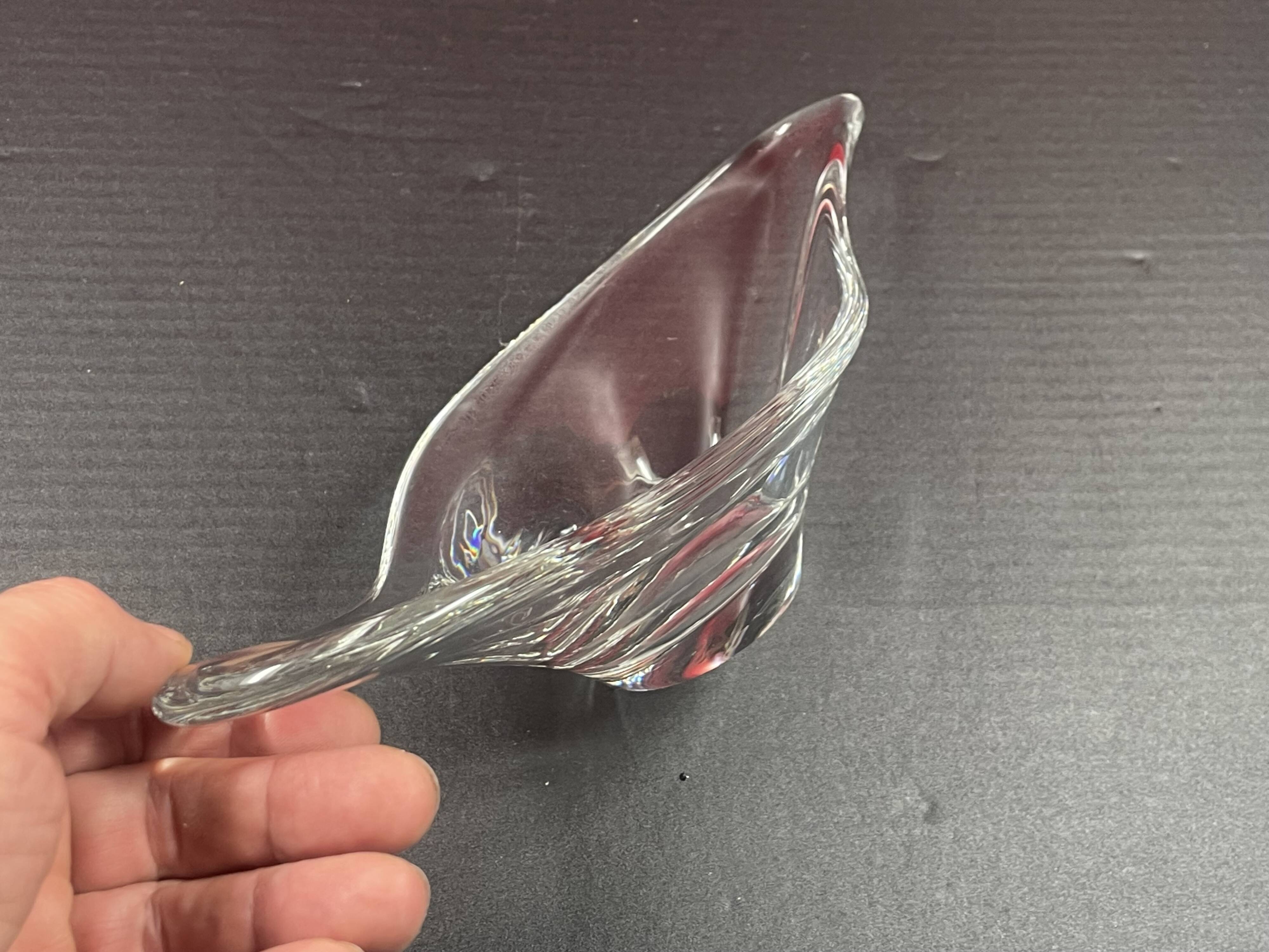 Daum France cup - modern shaped crystal - signed