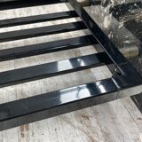 Coffee table year 80 Italian marble and glass