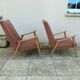 Paire de fauteuil vintage année 50 60 pieds compas scandinave