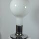 Lampadaire vintage style spatial, ampoule Temde, verre opale chromé.