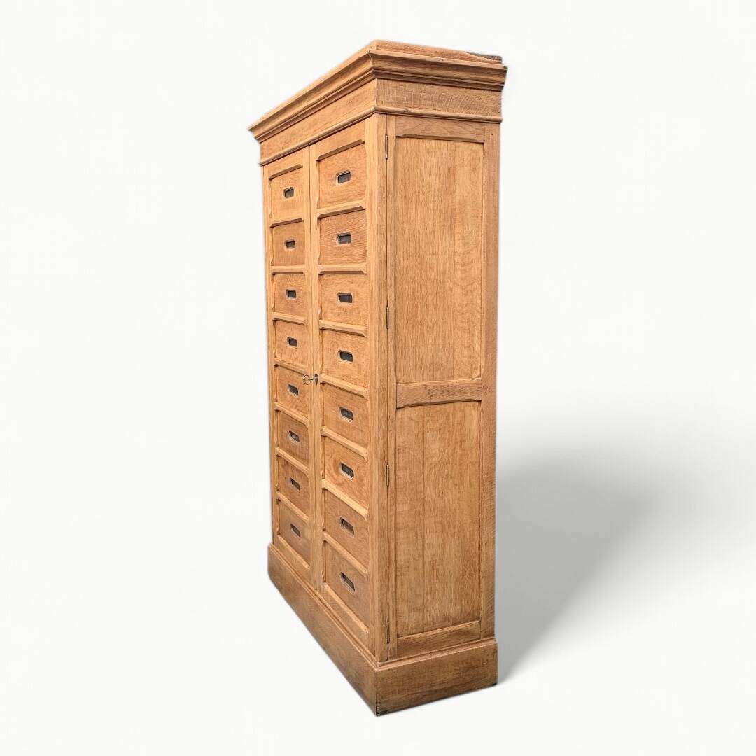 Solid raw oak notary cabinet, 1920