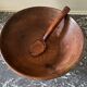 Raw wooden salad bowl
