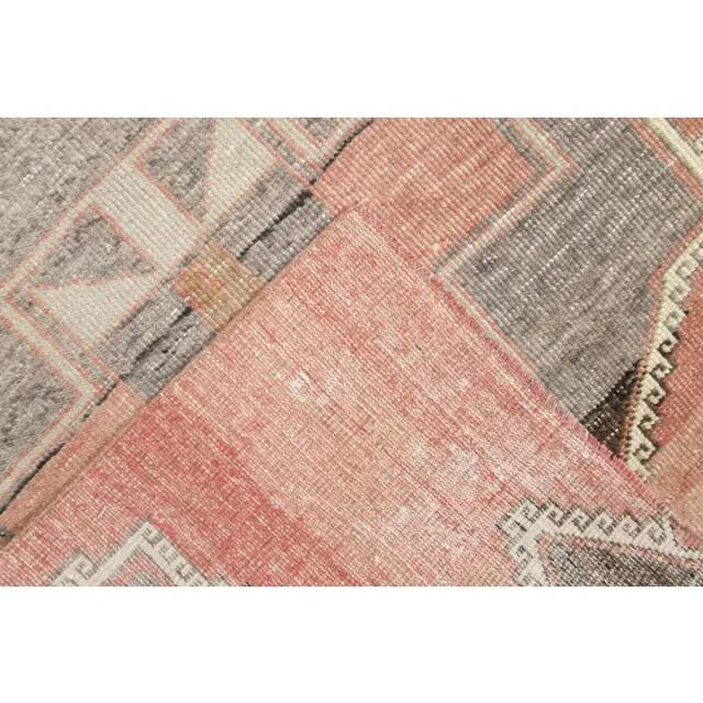 1970s Turkish Oushak Handmade Wool Cotton Orange Runner Rug 102x381