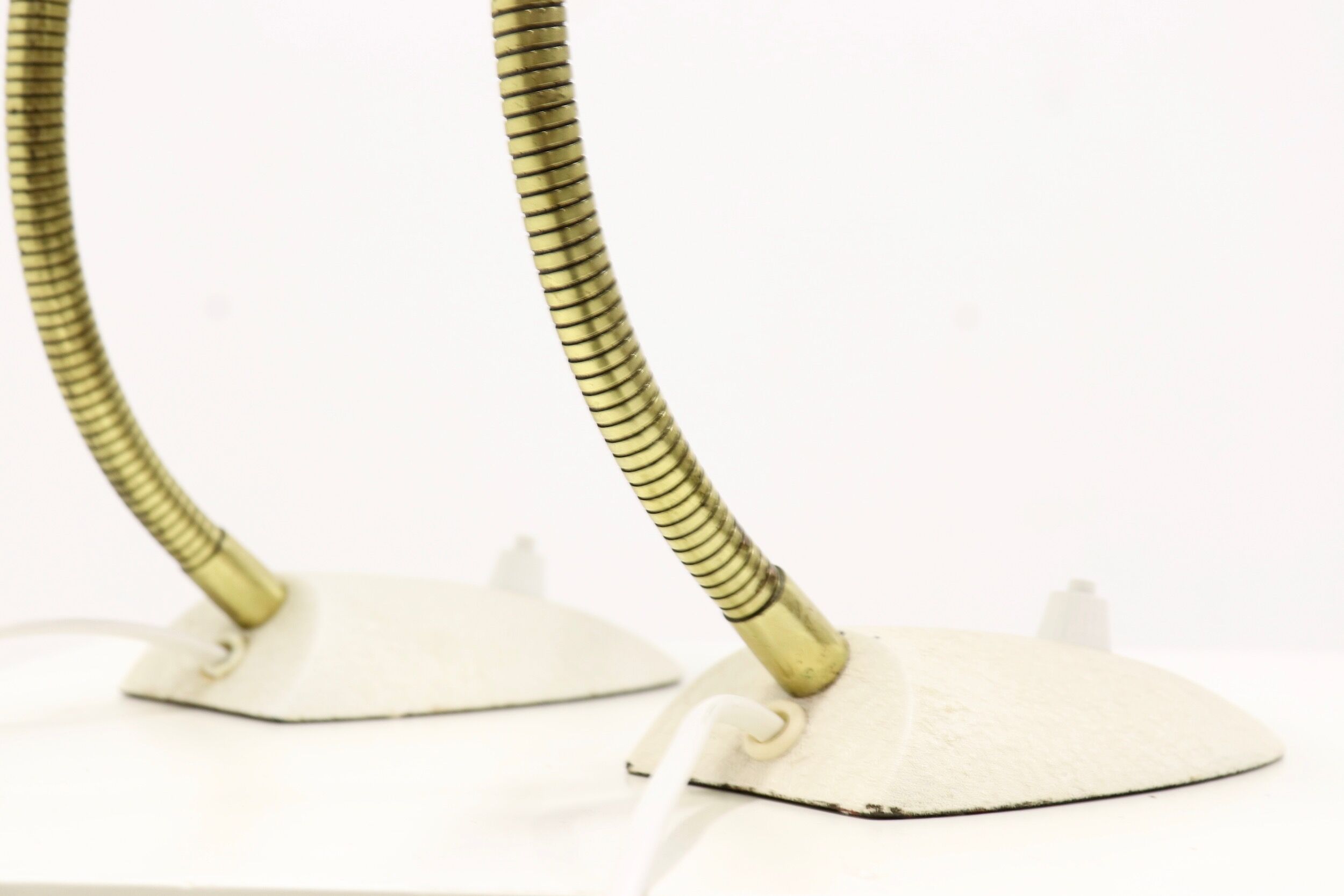 Set of 2 mid century desk lamps with metal shade, 1950