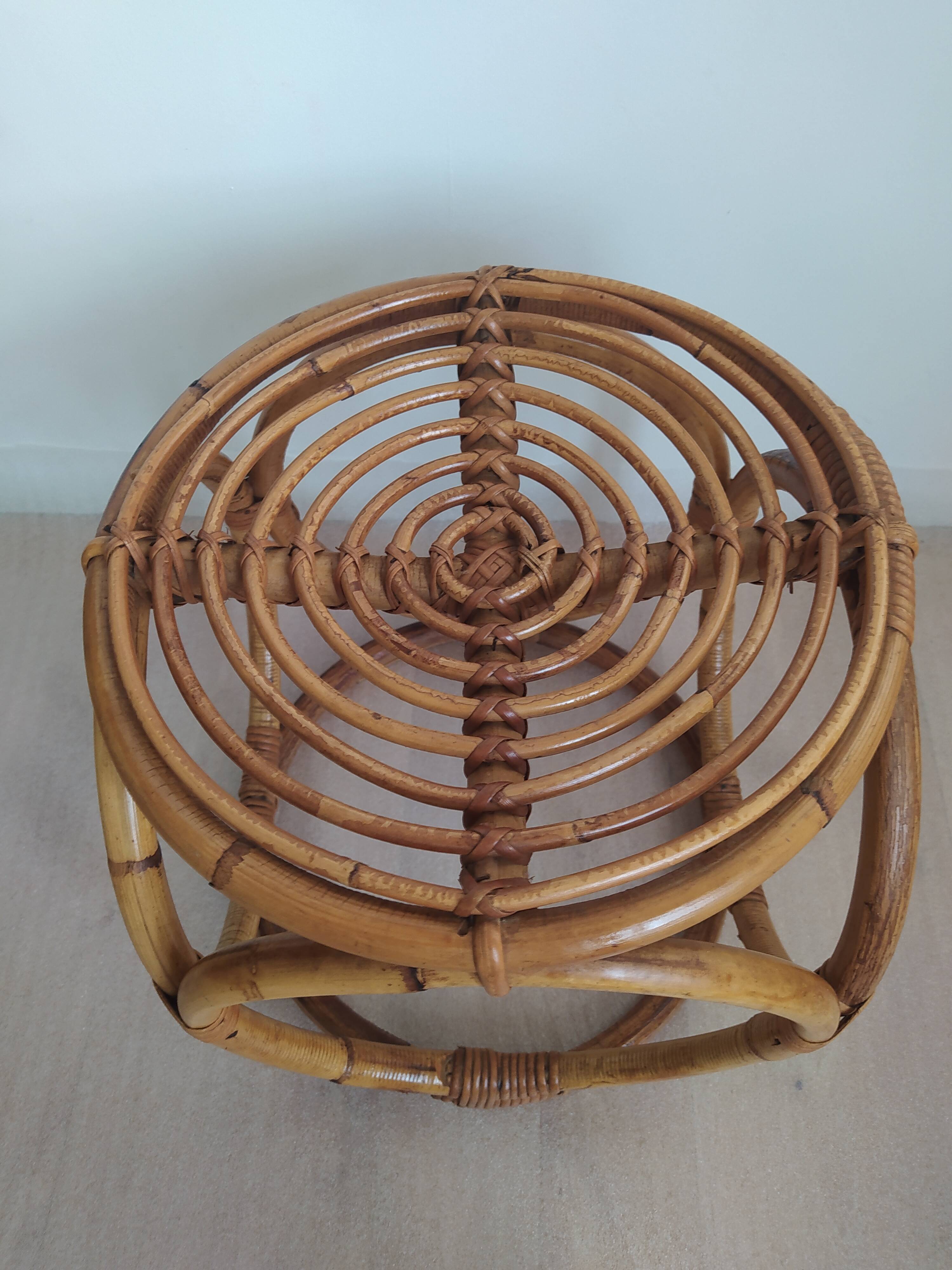 Vintage bamboo stool