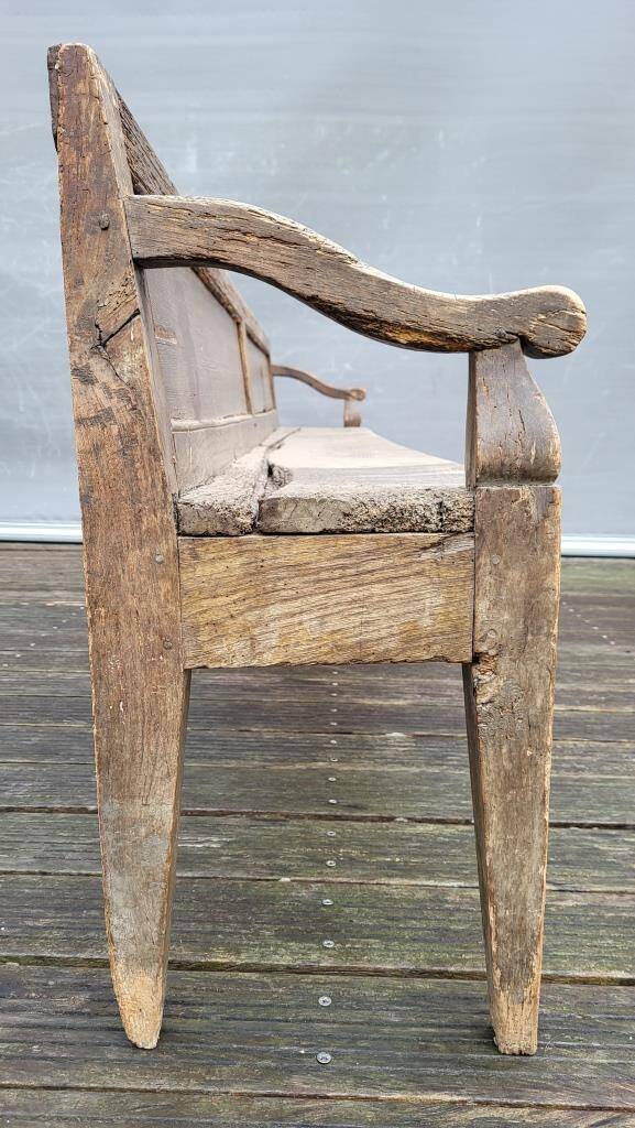 19th-century church pew, 245 cm long