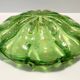 Large Green Bullicante Murano Glass Bowl or Centerpiece with Gold Leaf