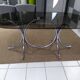 Glass table smoked oval vintage design 1970