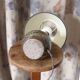 Table lamp in chamotte stone with hand-painted lampshade.