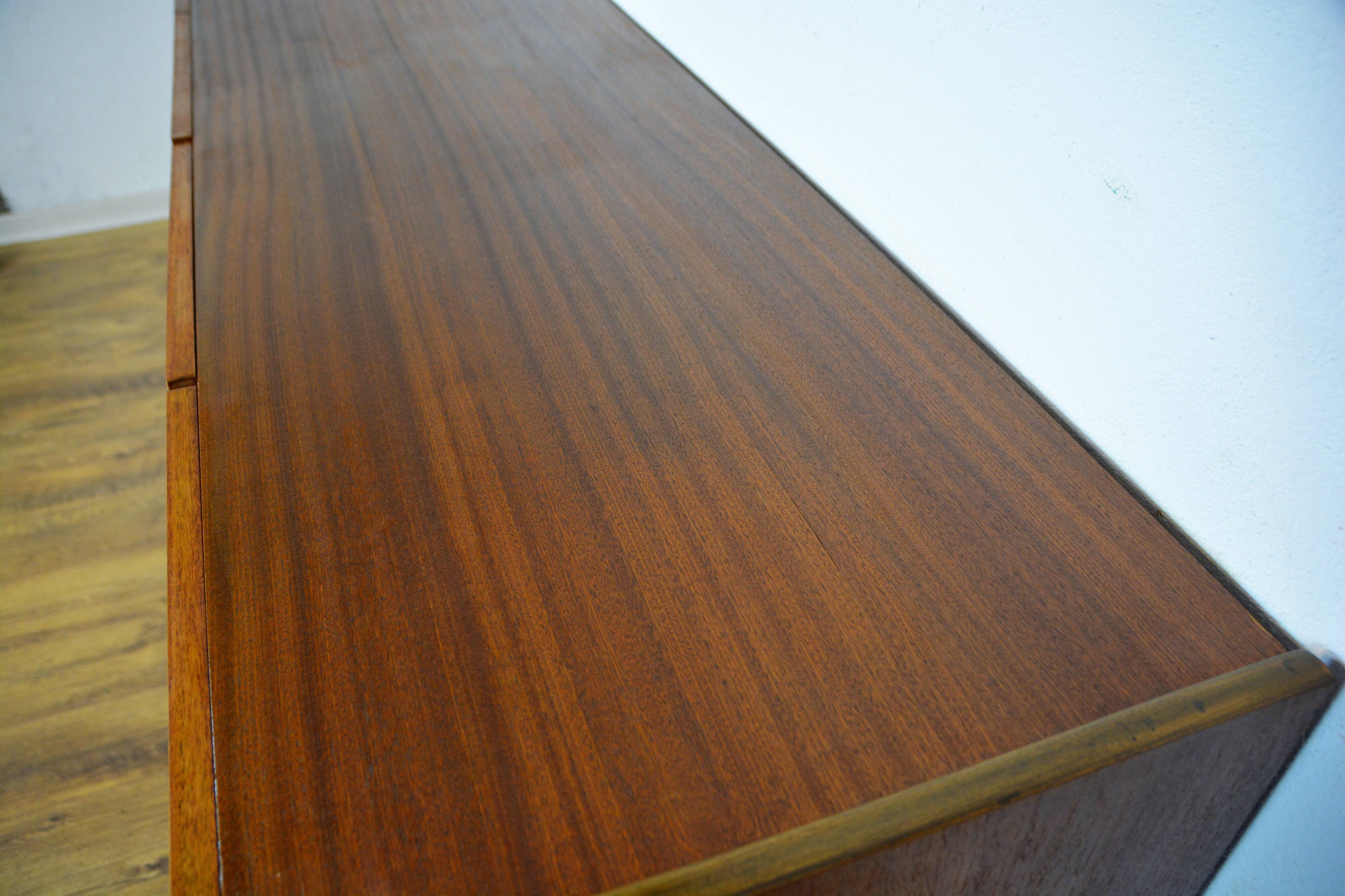 Scandinavian teak and metal row