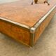 Old Italian design coffee table from the 70s in elm burl and metal / Willy Rizzo