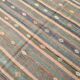 6x9 Gray & Green Striped Pattern Kilim Rug, 176x262Cm