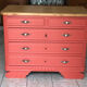 Vintage terracotta chest of drawers