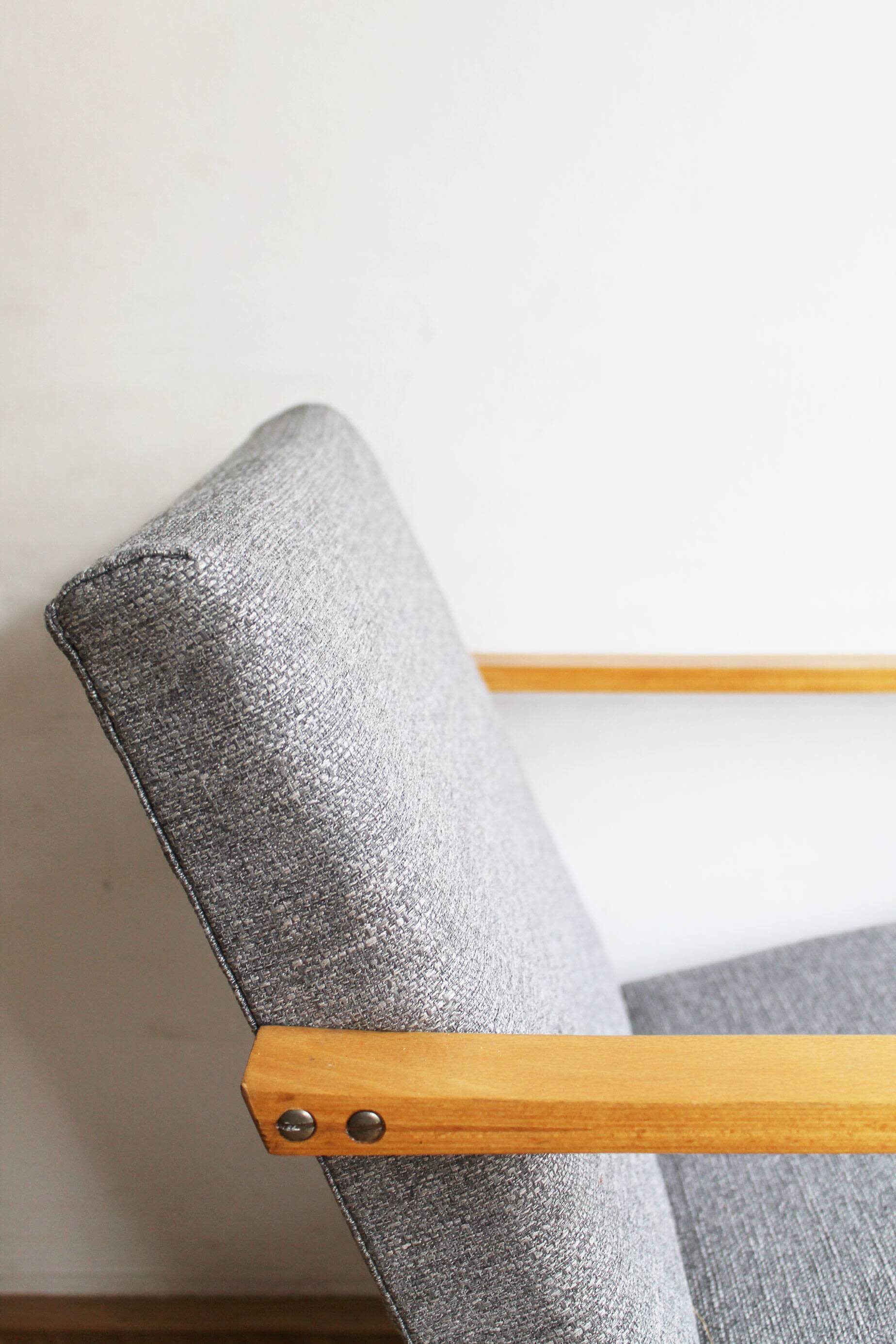 Pair of 1970s Armchairs by Mier with new fabric