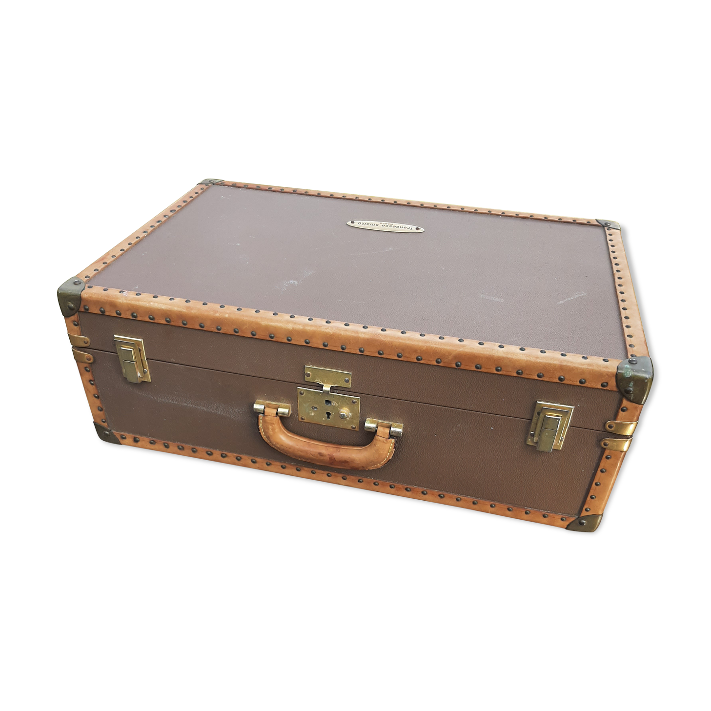 Vintage leather trunk suitcase