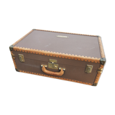 Valise malle vintage en cuir