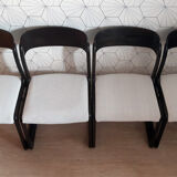Suite of 4 Baumann "Sleigh" chairs - 1950