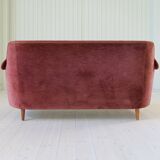 "Samsas" canapé in rare velvet by Carl Malmsten from the mid-century, Sweden, 1960s.