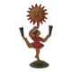 Vintage candelabra candle holder in hand-painted metal Netherlands 70s sun dancer