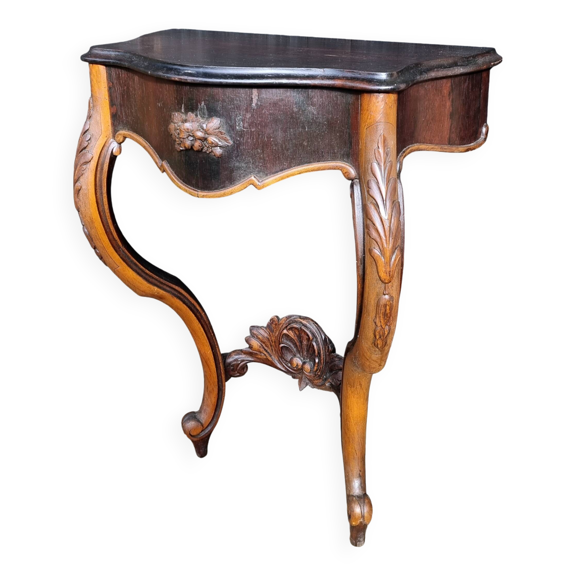 Late 19th century wall-mounted wooden console