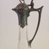 Old crystal and pewter ewer