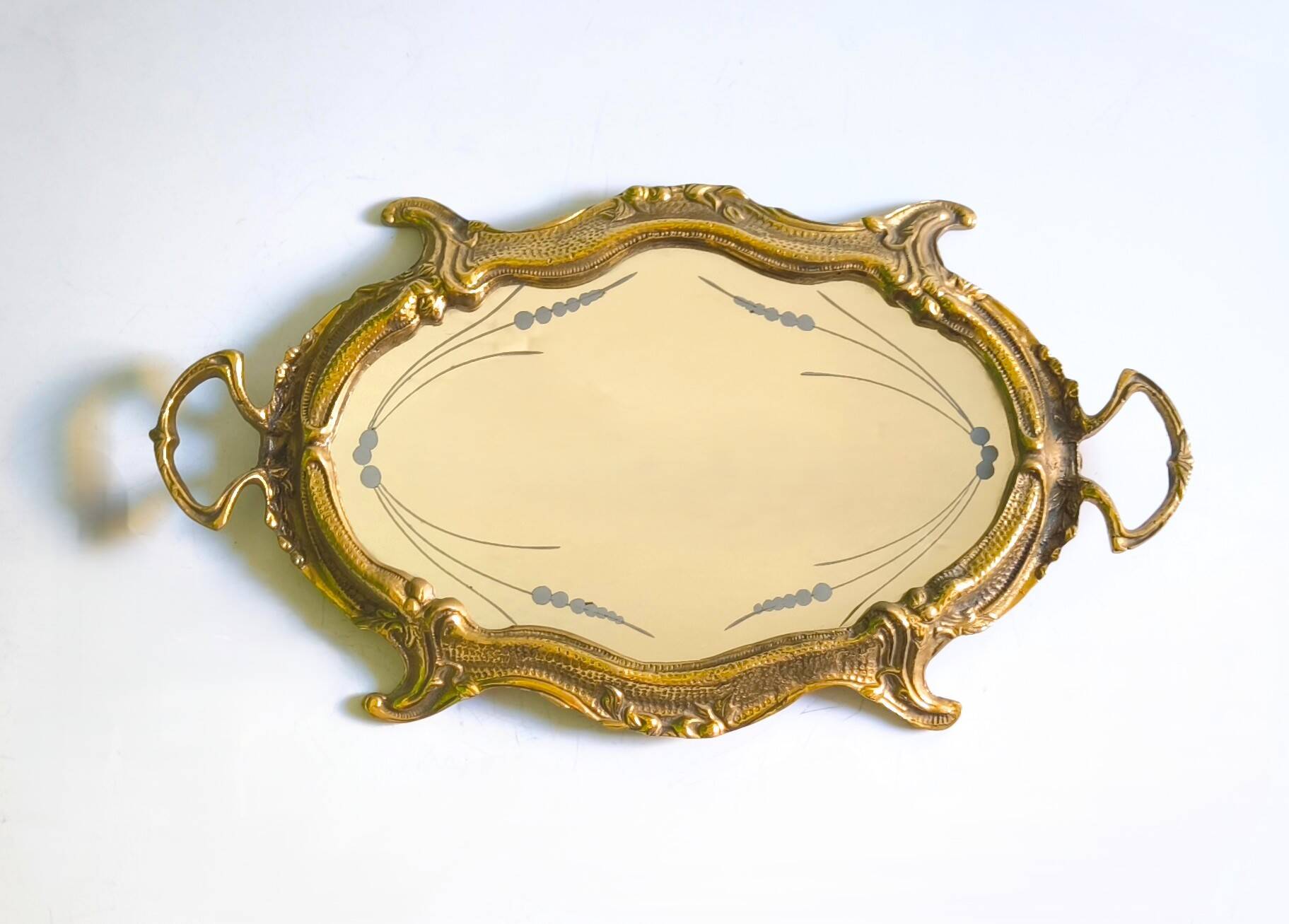 French bronze tray in Louis XV style with design