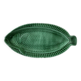 Green fish plate Sarreguemines