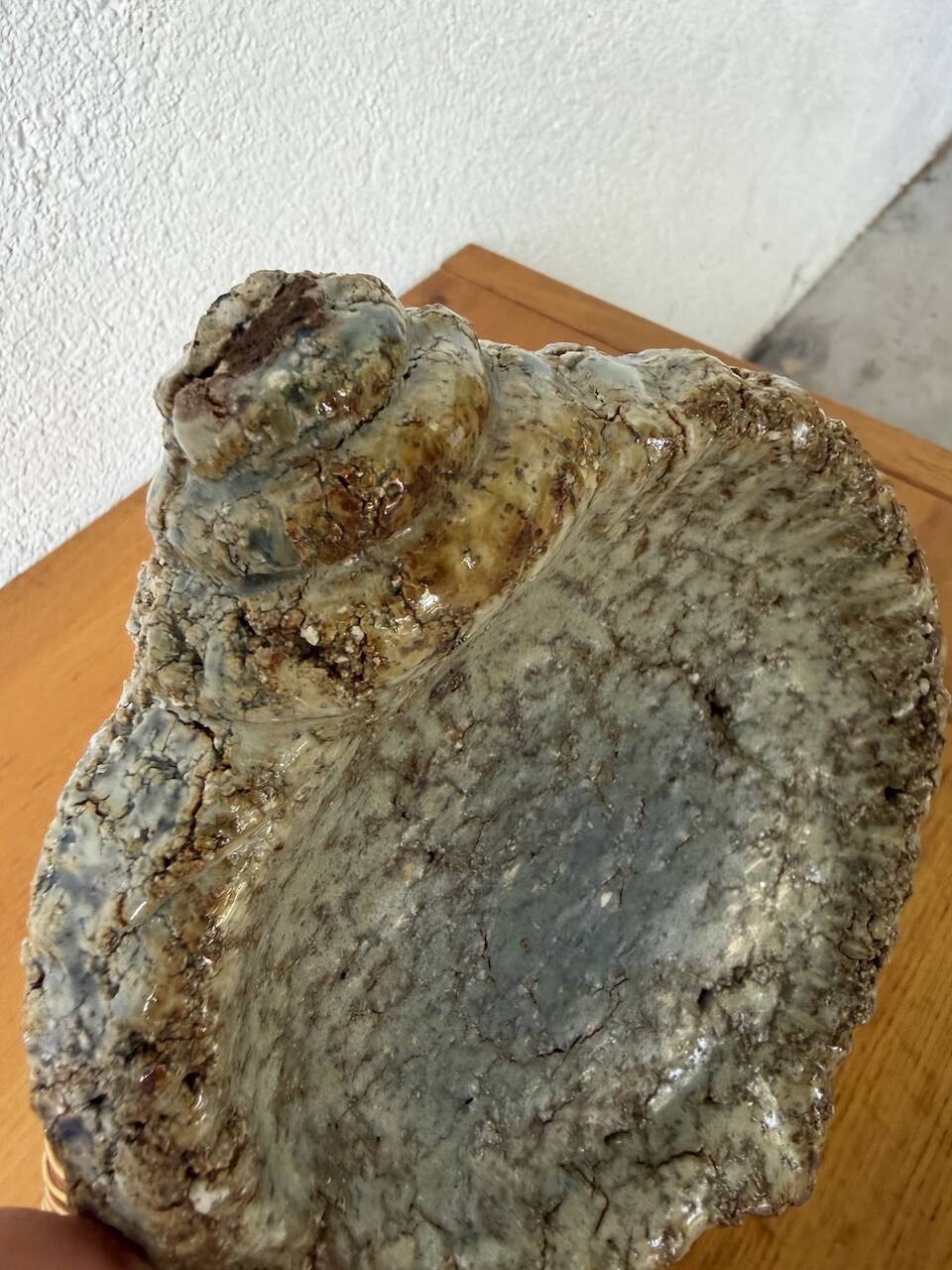 Shell-shaped ceramic glazed catchall